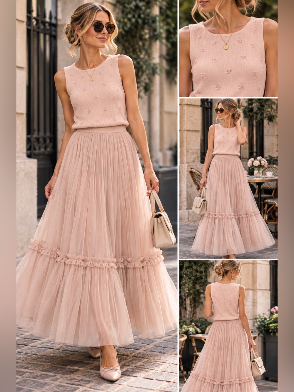 cleo Scoop Neck Knit Tank Blush (Skirt also for sale) Another Ad.